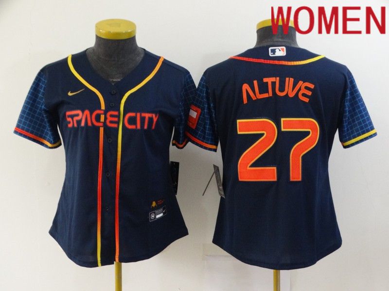 Women Houston Astros #27 Altuve Blue City Edition Game Nike 2022 MLB Jersey->youth mlb jersey->Youth Jersey